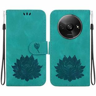 For Xiaomi Redmi A3 Lotus Embossed Leather Phone Case(Green)