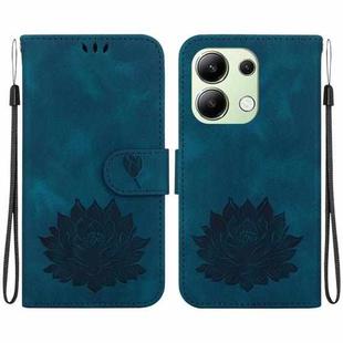 For Xiaomi Redmi Note 13 4G Lotus Embossed Leather Phone Case(Dark Blue)