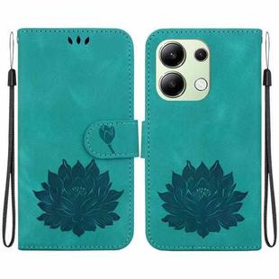 For Xiaomi Redmi Note 13 4G Lotus Embossed Leather Phone Case(Green)