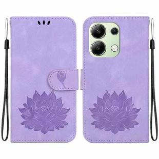 For Xiaomi Redmi Note 13 4G Lotus Embossed Leather Phone Case(Purple)