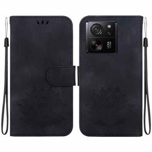 For Xiaomi Redmi K60 Ultra Lotus Embossed Leather Phone Case(Black)