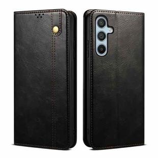 For Samsung Galaxy S24 FE 5G Oil Wax Crazy Horse Texture Leather Phone Case(Black)