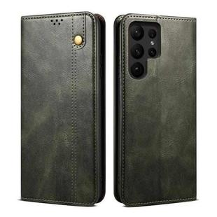 For Samsung Galaxy S24 Ultra 5G Oil Wax Crazy Horse Texture Leather Phone Case(Green)