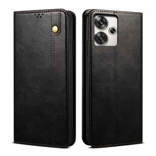 For Xiaomi Poco M6 4G Oil Wax Crazy Horse Texture Leather Phone Case(Black)