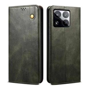 For Xiaomi 15 Pro Oil Wax Crazy Horse Texture Leather Phone Case(Green)