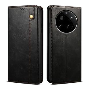 For Xiaomi 15 Ultra Oil Wax Crazy Horse Texture Leather Phone Case(Black)
