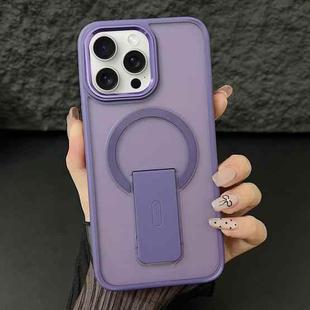 For iPhone 15 Pro Max Acrylic + TPU MagSafe Holder Phone Case(Dark Night Purple)