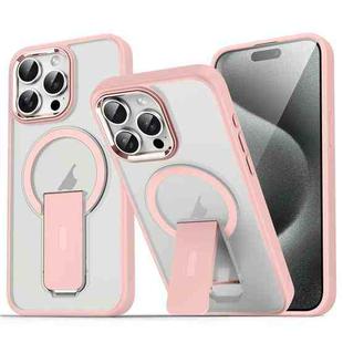 For iPhone 15 Pro Max Acrylic + TPU MagSafe Holder Phone Case(Pink)