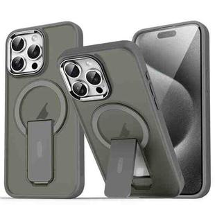 For iPhone 15 Pro Max Acrylic + TPU MagSafe Holder Phone Case(Titanium Grey)