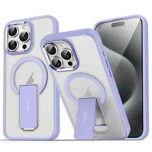 For iPhone 15 Pro Max Acrylic + TPU MagSafe Holder Phone Case(Lavender Purple)