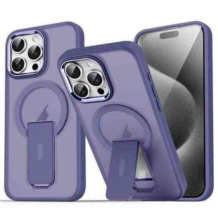 For iPhone 15 Pro Acrylic + TPU MagSafe Holder Phone Case(Dark Night Purple)