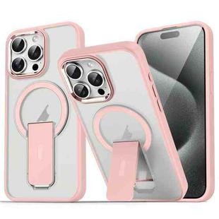 For iPhone 15 Pro Acrylic + TPU MagSafe Holder Phone Case(Pink)