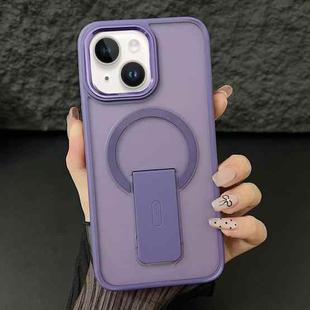 For iPhone 15 Plus / 14 Plus Acrylic + TPU MagSafe Holder Phone Case(Dark Night Purple)