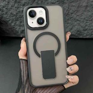 For iPhone 15 Plus / 14 Plus Acrylic + TPU MagSafe Holder Phone Case(Black)