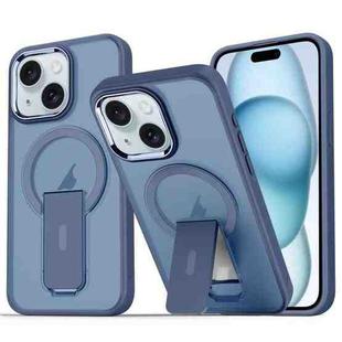 For iPhone 15 Plus / 14 Plus Acrylic + TPU MagSafe Holder Phone Case(Dark Blue)