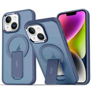 For iPhone 14 / 13 Acrylic + TPU MagSafe Holder Phone Case(Dark Blue)
