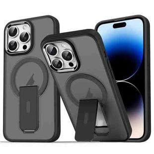 For iPhone 14 Pro Max Acrylic + TPU MagSafe Holder Phone Case(Black)