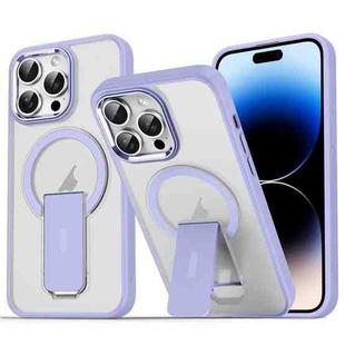 For iPhone 14 Pro Max Acrylic + TPU MagSafe Holder Phone Case(Lavender Purple)