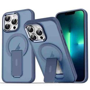 For iPhone 13 Pro Acrylic + TPU MagSafe Holder Phone Case(Dark Blue)