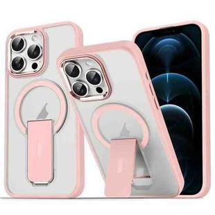 For iPhone 12 Pro Max Acrylic + TPU MagSafe Holder Phone Case(Pink)