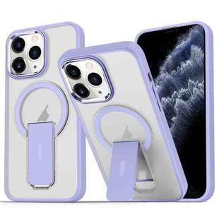 For iPhone 11 Pro Max Acrylic Hybrid TPU MagSafe Holder Phone Case(Lavender Purple)