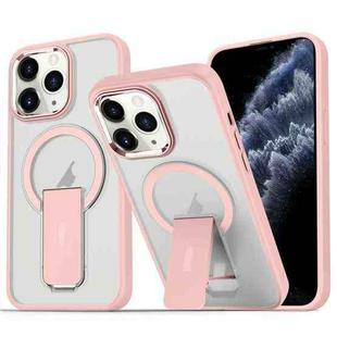 For iPhone 11 Pro Acrylic + TPU MagSafe Holder Phone Case(Pink)