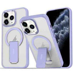 For iPhone 11 Pro Acrylic Hybrid TPU MagSafe Holder Phone Case(Lavender Purple)