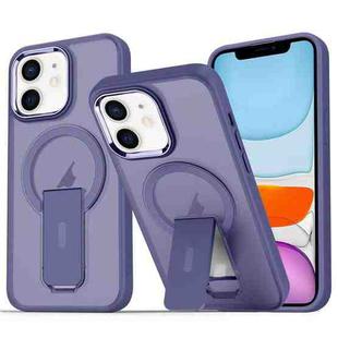 For iPhone 11 Acrylic Hybrid TPU MagSafe Holder Phone Case(Dark Night Purple)