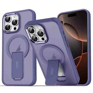 For iPhone 16 Pro Max Acrylic Hybrid TPU MagSafe Holder Phone Case(Dark Night Purple)