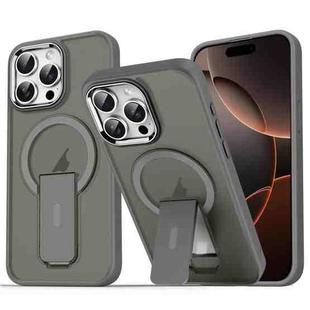 For iPhone 16 Pro Max Acrylic Hybrid TPU MagSafe Holder Phone Case(Titanium Grey)