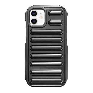 For iPhone 12 Capsule Series Candy Color TPU Phone Case(Black)