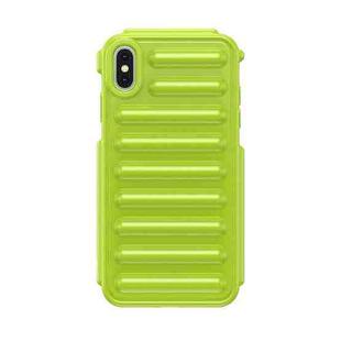 For iPhone XS Max Capsule Series Candy Color TPU Phone Case(Green)