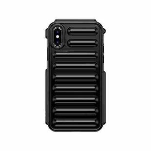 For iPhone X / XS Capsule Series Candy Color TPU Phone Case(Black)