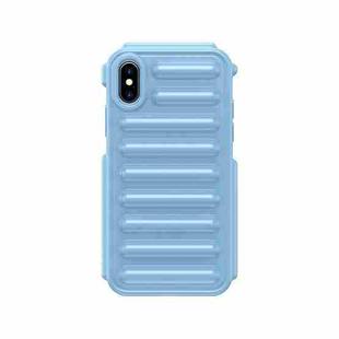 For iPhone X / XS Capsule Series Candy Color TPU Phone Case(Blue)