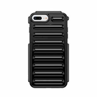 For iPhone 8 Plus Capsule Series Candy Color TPU Phone Case(Black)