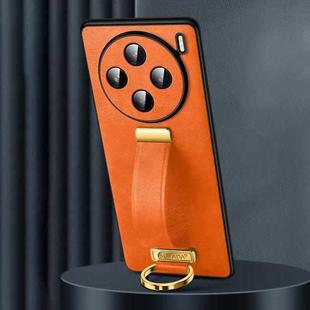 For vivo X100s SULADA PC + Leather Texture Skin Feel Shockproof Phone Case(Orange)