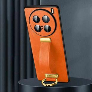 For vivo X100 Ultra SULADA PC + Leather Texture Skin Feel Shockproof Phone Case(Orange)