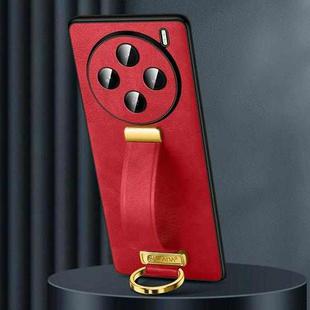 For vivo X200 SULADA PC + Leather Texture Skin Feel Shockproof Phone Case(Red)