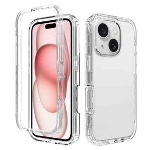 For iPhone 14 Plus / 15 Plus Clear TPU Hybrid PC Shockproof Phone Case(Transparent)