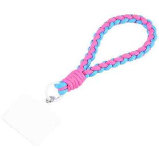 Universal Phone Anti-lost Braided Short Lanyard(Rose Red + Blue)