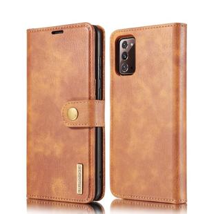 For Samsung Galaxy Note20 DG.MING Crazy Horse Texture Flip Detachable Magnetic Leather Case with Holder & Card Slots & Wallet(Brown)