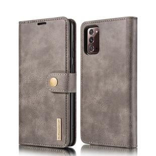 For Samsung Galaxy Note20 DG.MING Crazy Horse Texture Flip Detachable Magnetic Leather Case with Holder & Card Slots & Wallet(Gray)