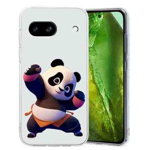 For Google Pixel 8a Colored Drawing Pattern Transparent TPU Phone Case(Panda)