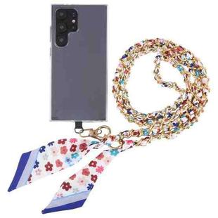 Mobile Phone Anti-lost Silk Scarf Full Coverage Long Lanyard(Blue)