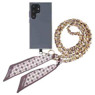 Mobile Phone Anti-lost Silk Scarf Full Coverage Long Lanyard(Brown)