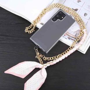 Mobile Phone Anti-lost Silk Scarf Half Pack Long Lanyard(Pink)