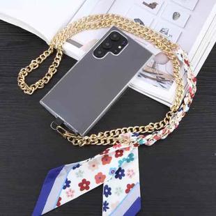 Mobile Phone Anti-lost Silk Scarf Half Pack Long Lanyard(Blue)