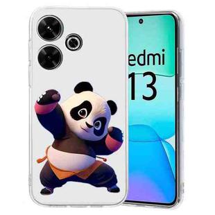 For Xiaomi Redmi 13 4G Colored Drawing Pattern Transparent TPU Phone Case(Panda)