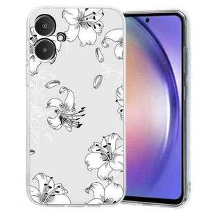 For Xiaomi Redmi 13C Colored Drawing Pattern Transparent TPU Phone Case(White Flower)
