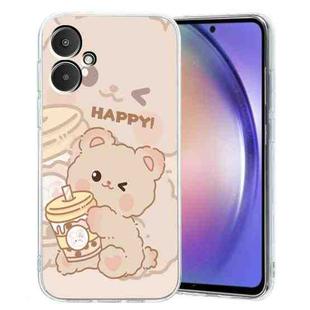 For Xiaomi Redmi 13C Colored Drawing Pattern Transparent TPU Phone Case(Bear)